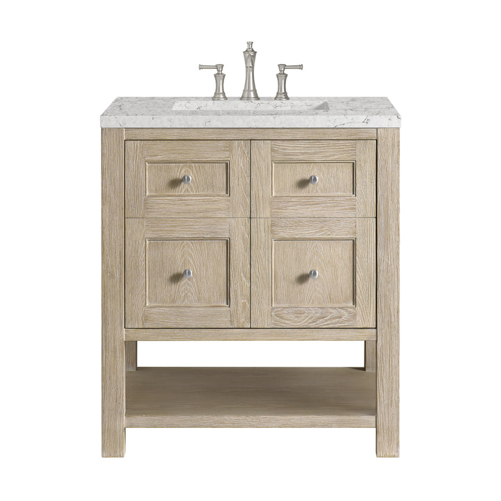 Breckenridge 30" Single Vanity, Whitewashed Oak w/ 3 CM Eternal Jasmine Pearl Silestone Top
