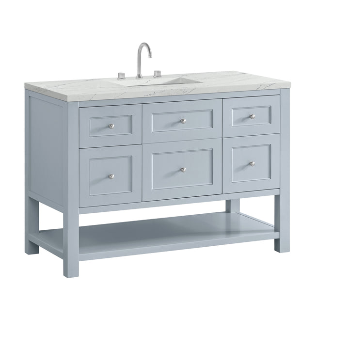 Breckenridge 48" Single Vanity, Serenity Blue, w/ 3 CM Ethereal Noctis Quartz Top