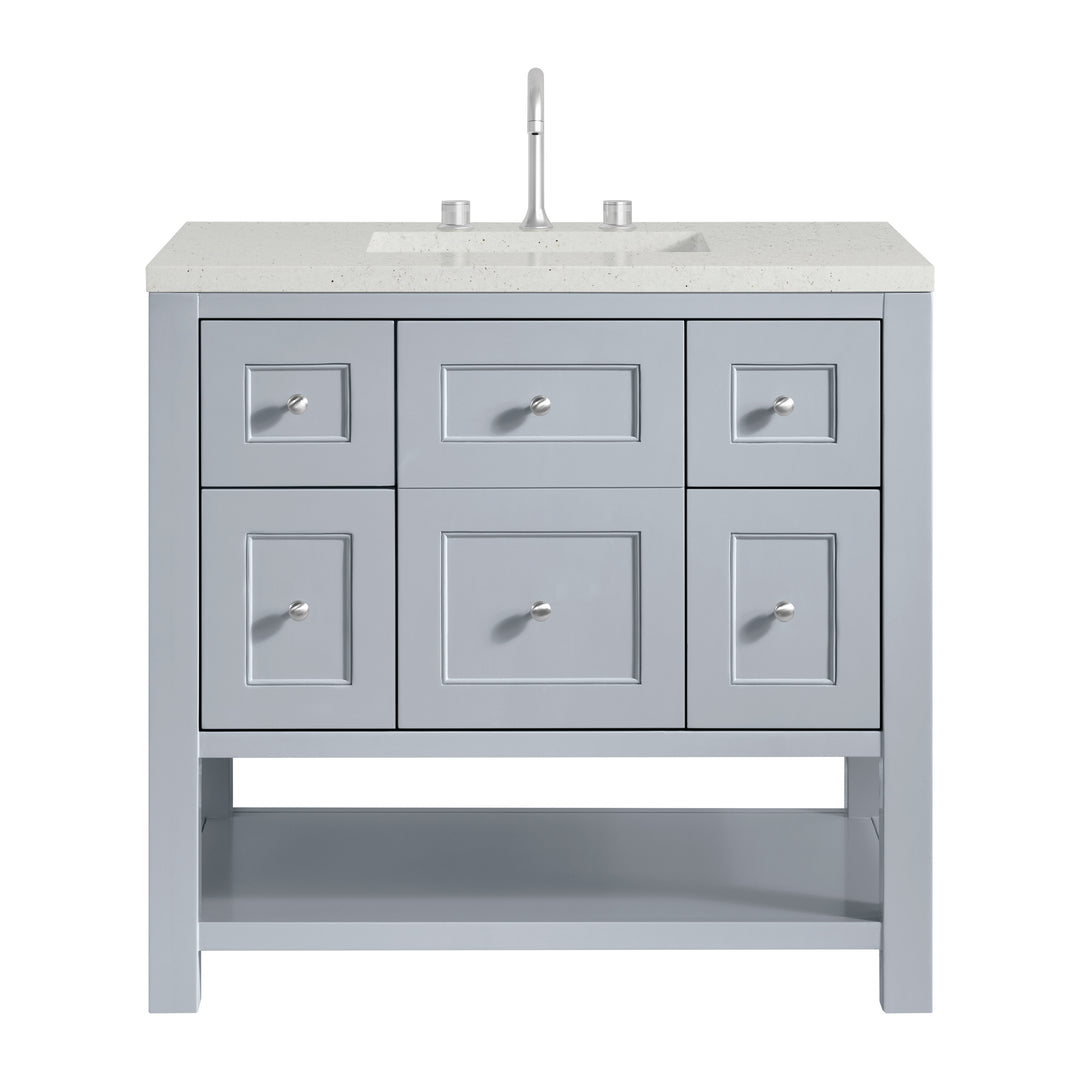 Breckenridge 36" Single Vanity, Serenity Blue, w/ 3 CM Lime Delight Quartz Top