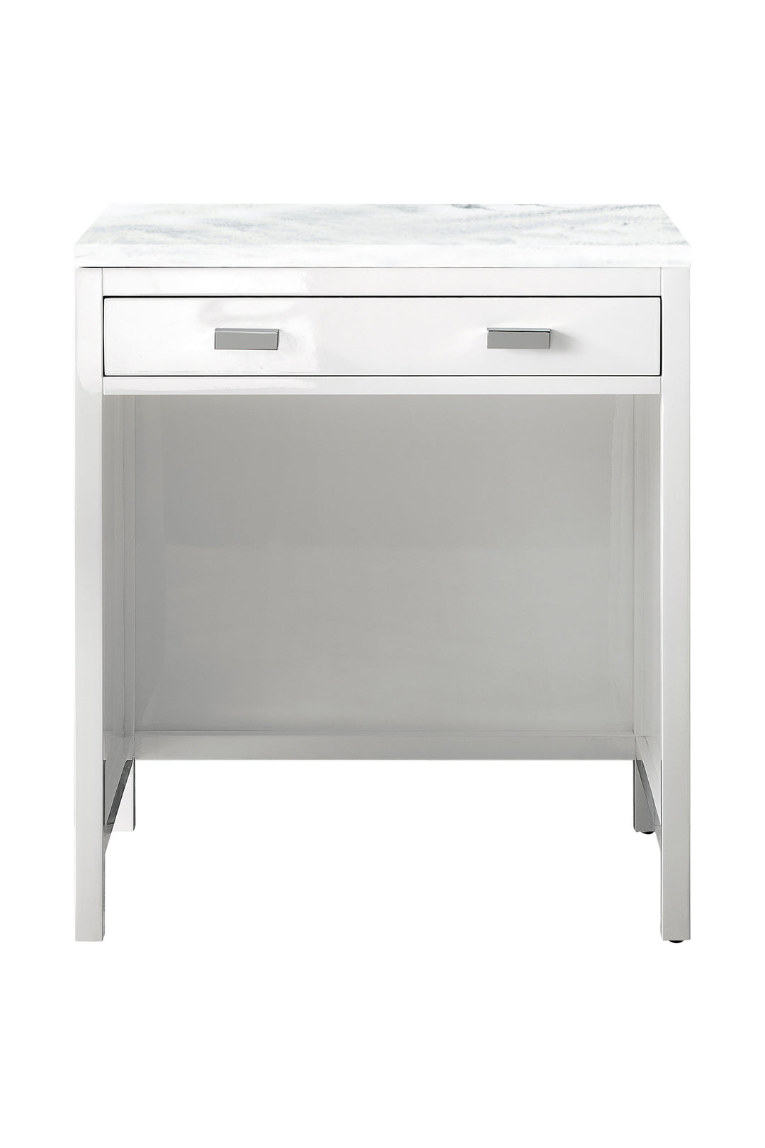 Addison 30" Countertop Unit, Glossy White w/ 3 CM Arctic Fall Solid Surface Top