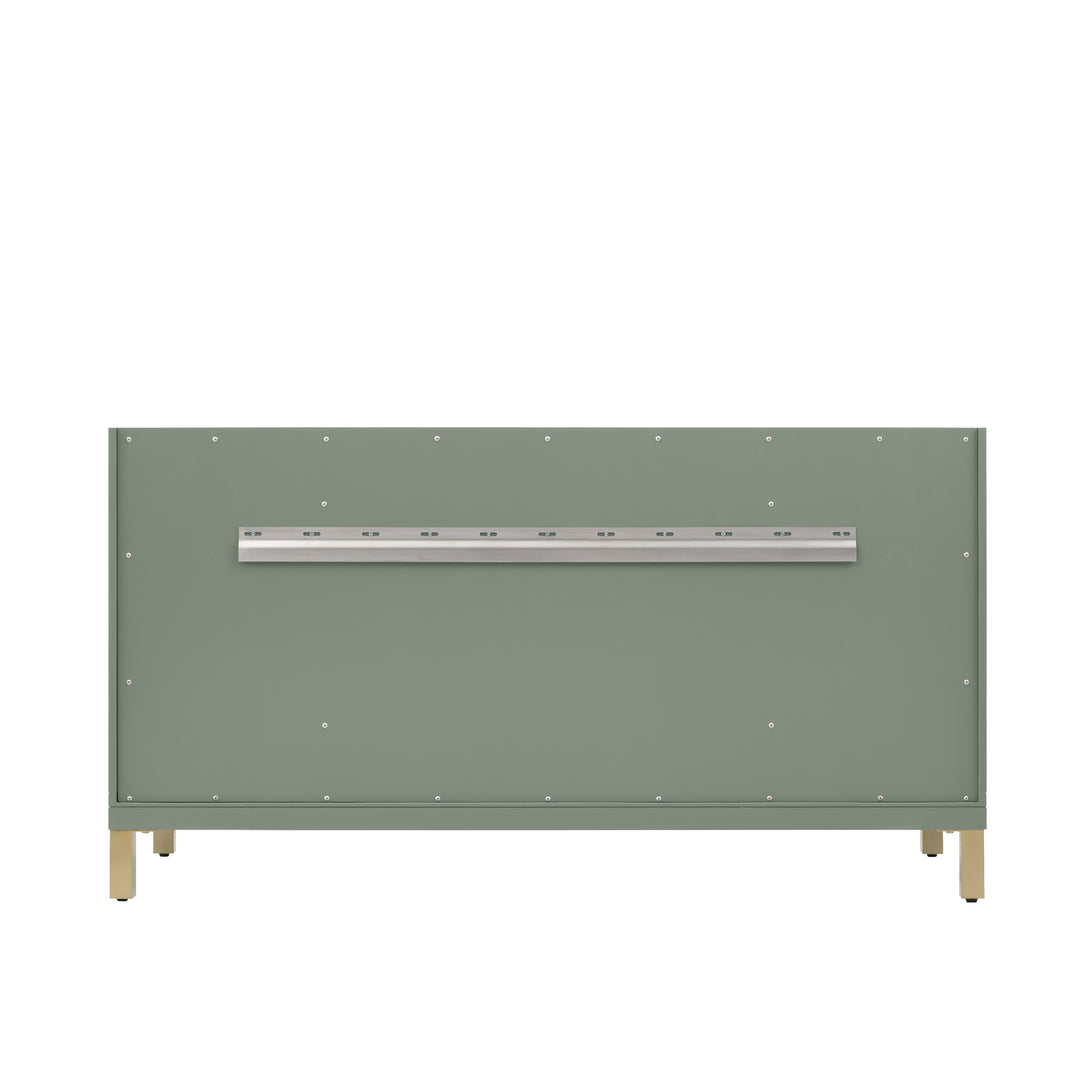 Chicago 60" Single Vanity, Smokey Celadon, w/ 3 CM Arctic Fall Solid Surface Top