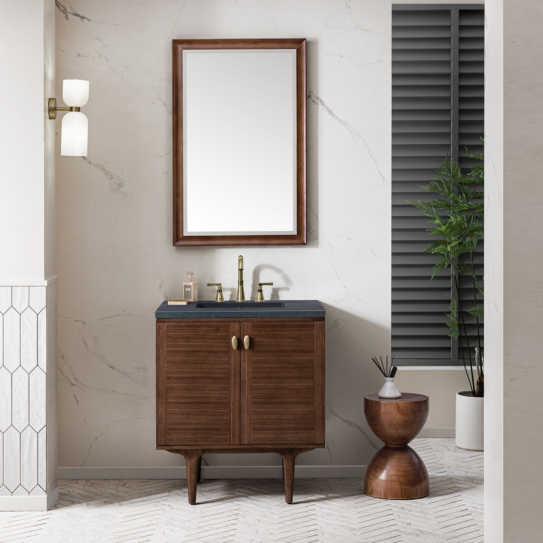 Amberly 30" Single Vanity Cabinet, Mid-Century Walnut