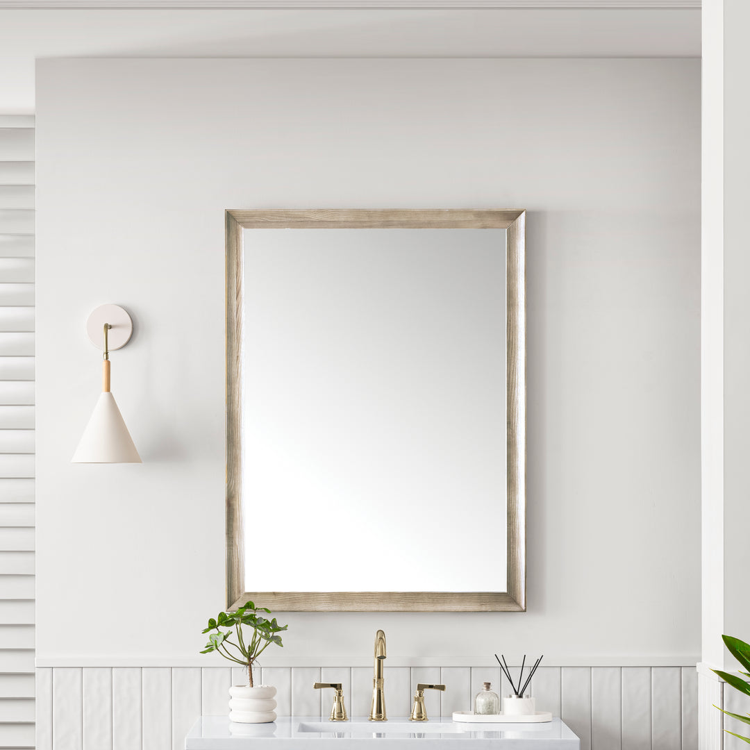 Glenbrooke 30" Mirror, Whitewashed Oak