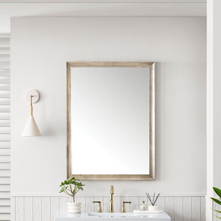 Glenbrooke 30" Mirror, Whitewashed Oak