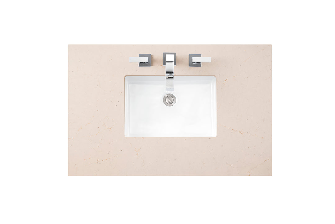 Brittany 36" Single Vanity, Victory Blue w/ 3 CM Eternal Marfil Silestone Top