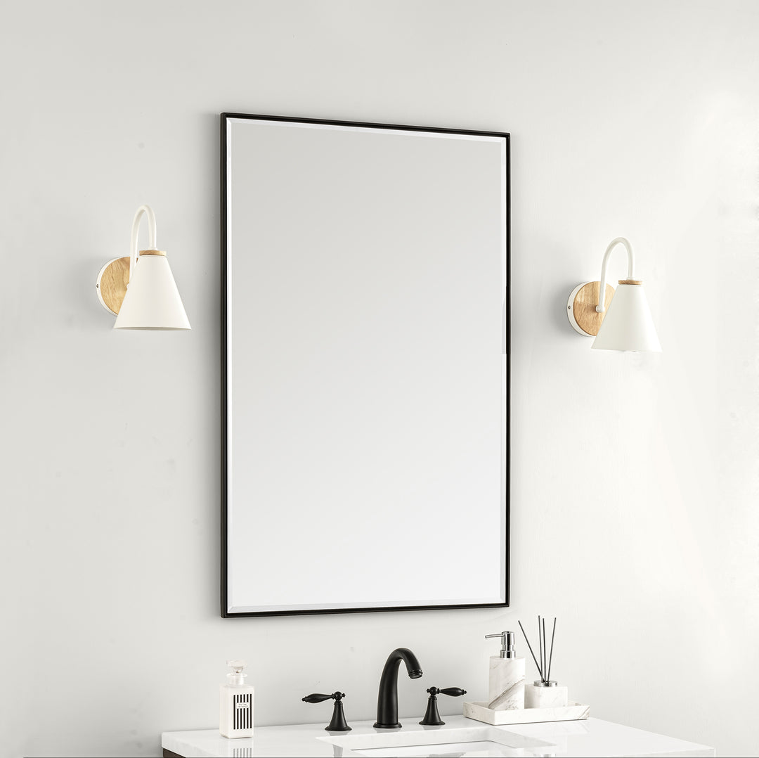 Rohe 26" Rectangular Mirror, Matte Black
