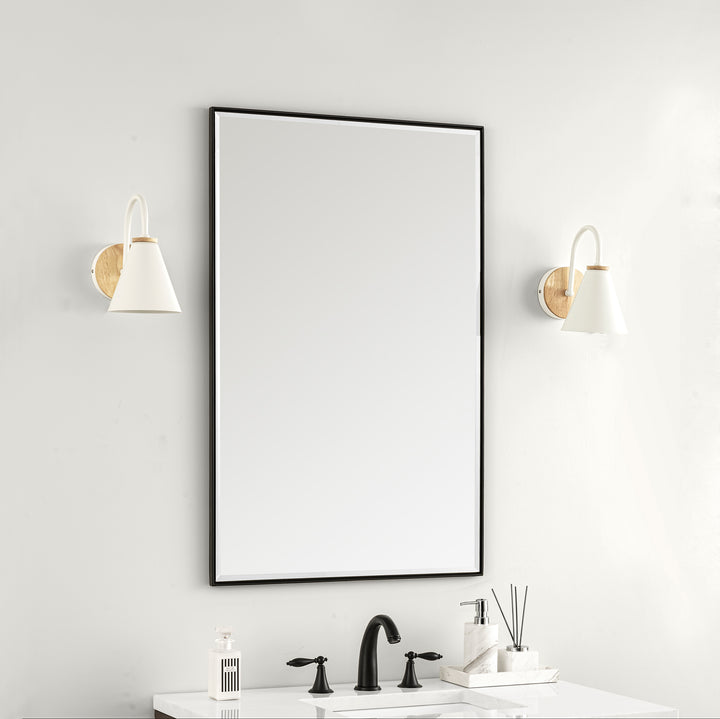 Rohe 26" Rectangular Mirror, Matte Black