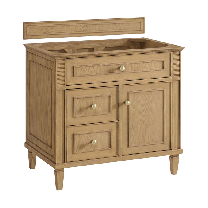 Lorelai 36" Single Vanity, Light Natural Oak w/ 3 CM Parisien Bleu Silestone Top