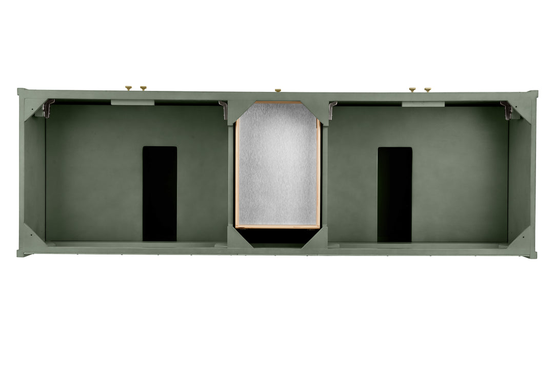 Chicago 72" Double Vanity, Smokey Celadon, w/ 3 CM Ethereal Noctis Silestone Top w/ FreePower Wireless Charger