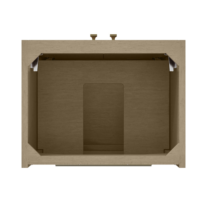 Chianti 20" Single Vanity, Walnut Whisper, Champagne Brass, w/ White Glossy Composite Stone Top