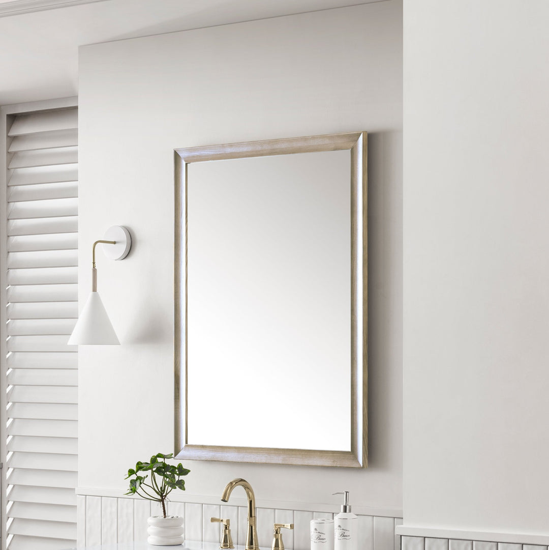 Glenbrooke 30" Mirror, Whitewashed Oak