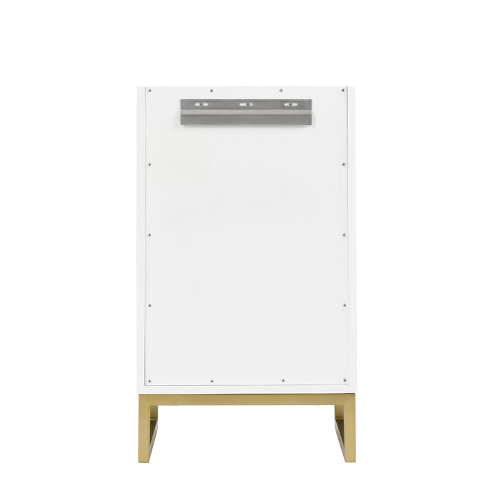 Chianti 20" Single Cabinet, Glossy White, Champagne Brass