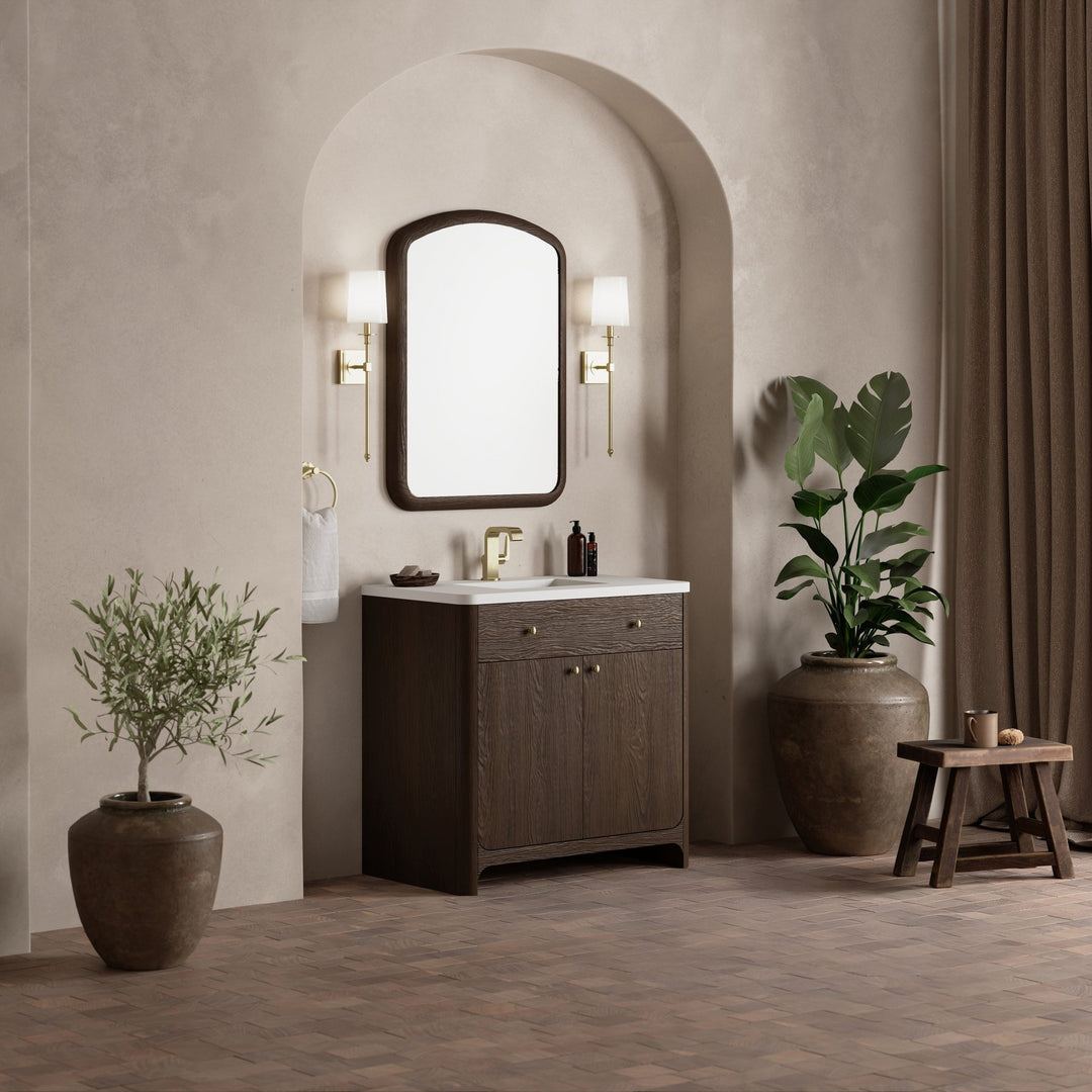 Gracyn 36" Single Vanity, Sable, w/ 3 CM White Zeus Quartz Top