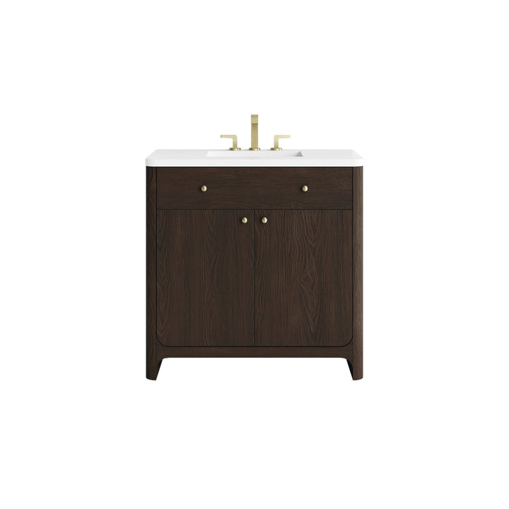 Gracyn 36" Single Vanity, Sable, w/ 3 CM White Zeus Quartz Widespread Top