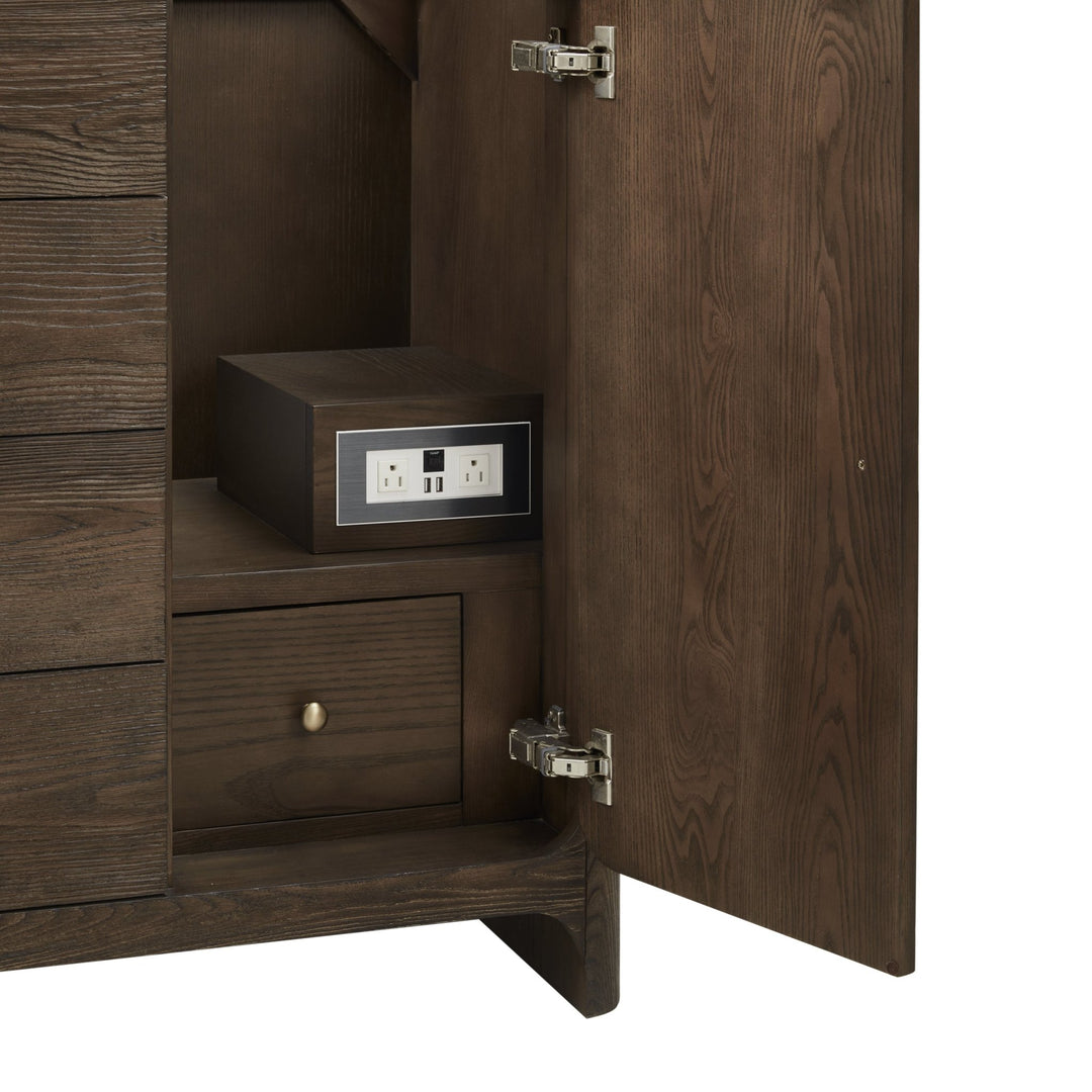 Gracyn 48" Single Vanity, Sable, w/ 3 CM Victorian Silver Silestone Top w/ FreePower Wireless Charger