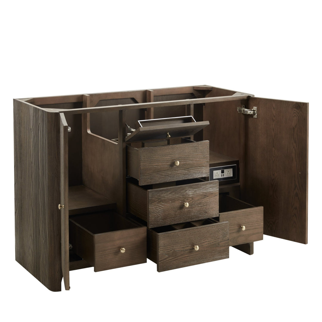 Gracyn 48" Single Vanity, Sable, w/ 3 CM White Zeus Quartz Top