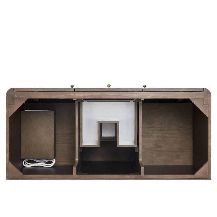 Gracyn 48" Single Vanity, Sable, w/ 3 CM White Zeus Quartz Widespread Top