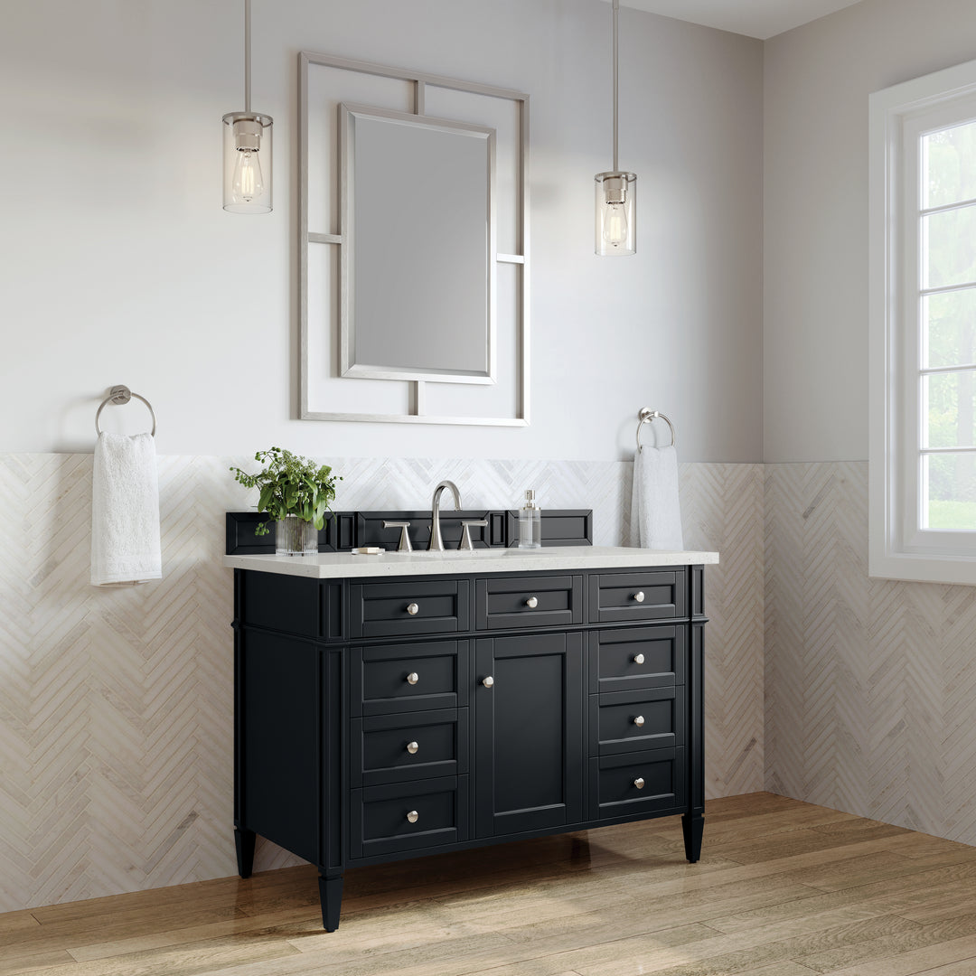 Brittany 48" Single Vanity, Black Onyx w/ 3 CM Lime Delight Silestone Top