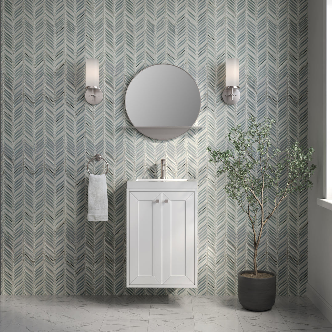 Chianti 20" Single Vanity, Glossy White w/ White Glossy Composite Stone Top