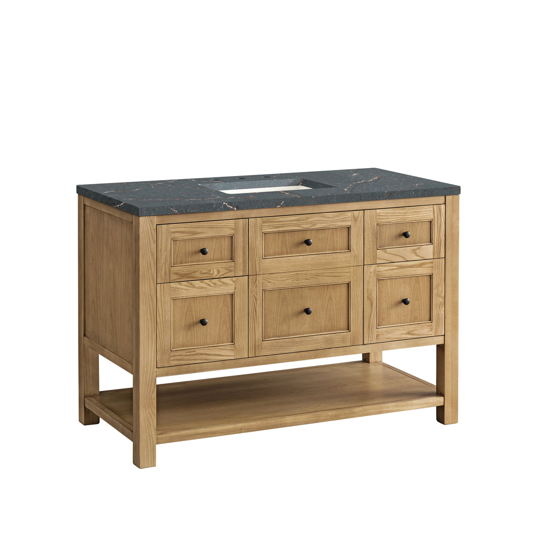 Breckenridge 48" Single Vanity, Light Natural Oak w/ 3 CM Parisien Bleu Top w/FreePower Wireless Charger