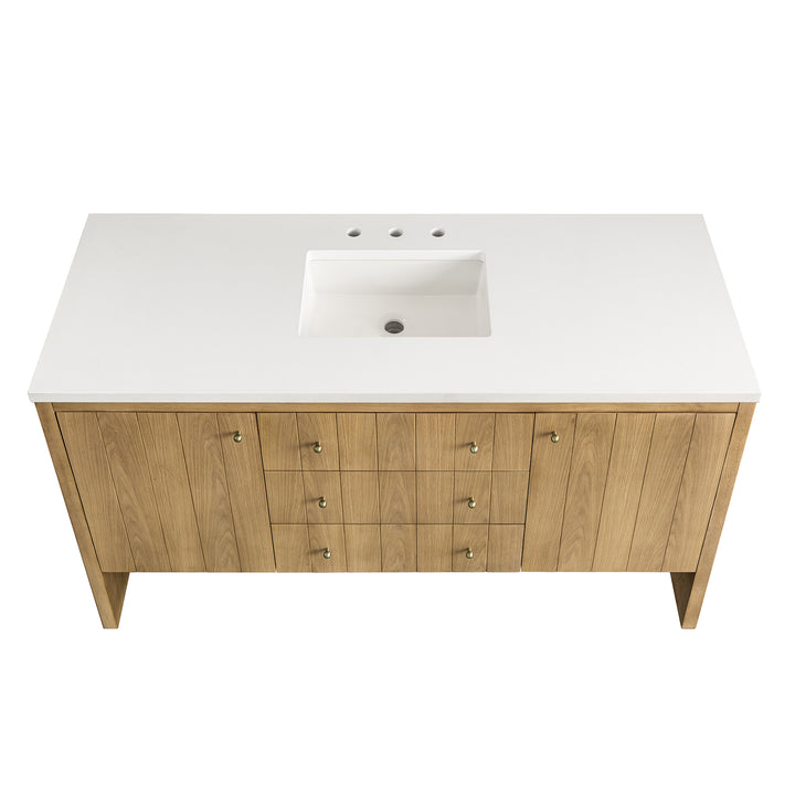 Hudson 60" Single Vanity Cabinet, Light Natural Oak
