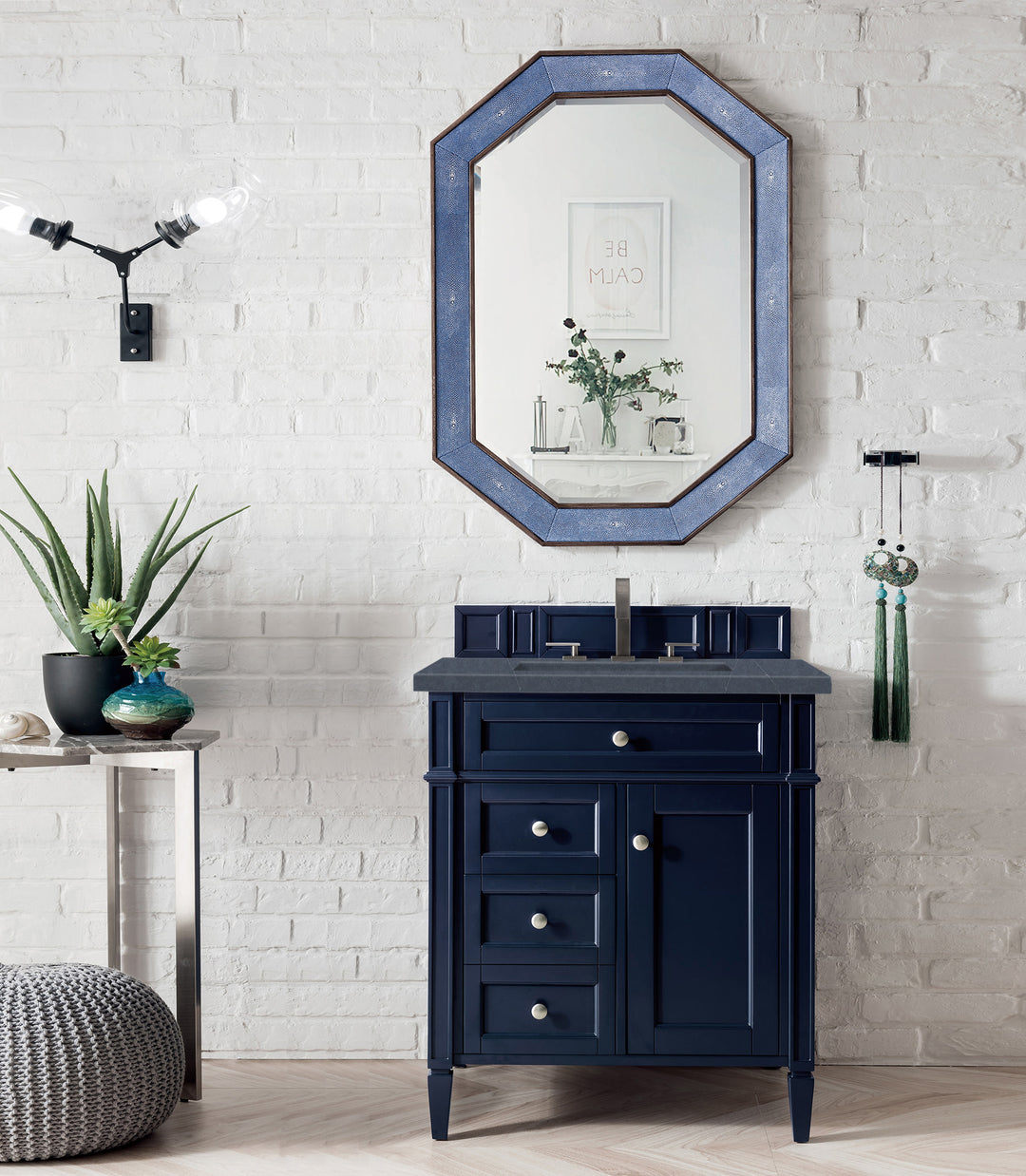 Brittany 30" Single Vanity, Victory Blue w/ 3 CM Charcoal Soapstone Silestone Top