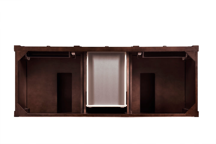 Brittany 60" Double Vanity, Burnished Mahogany w/ 3 CM Eternal Jasmine Pearl Silestone Top w/FreePower Wireless Charger