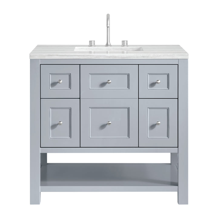 Breckenridge 36" Single Vanity, Serenity Blue, w/ 3 CM Arctic Fall Solid Surface Top