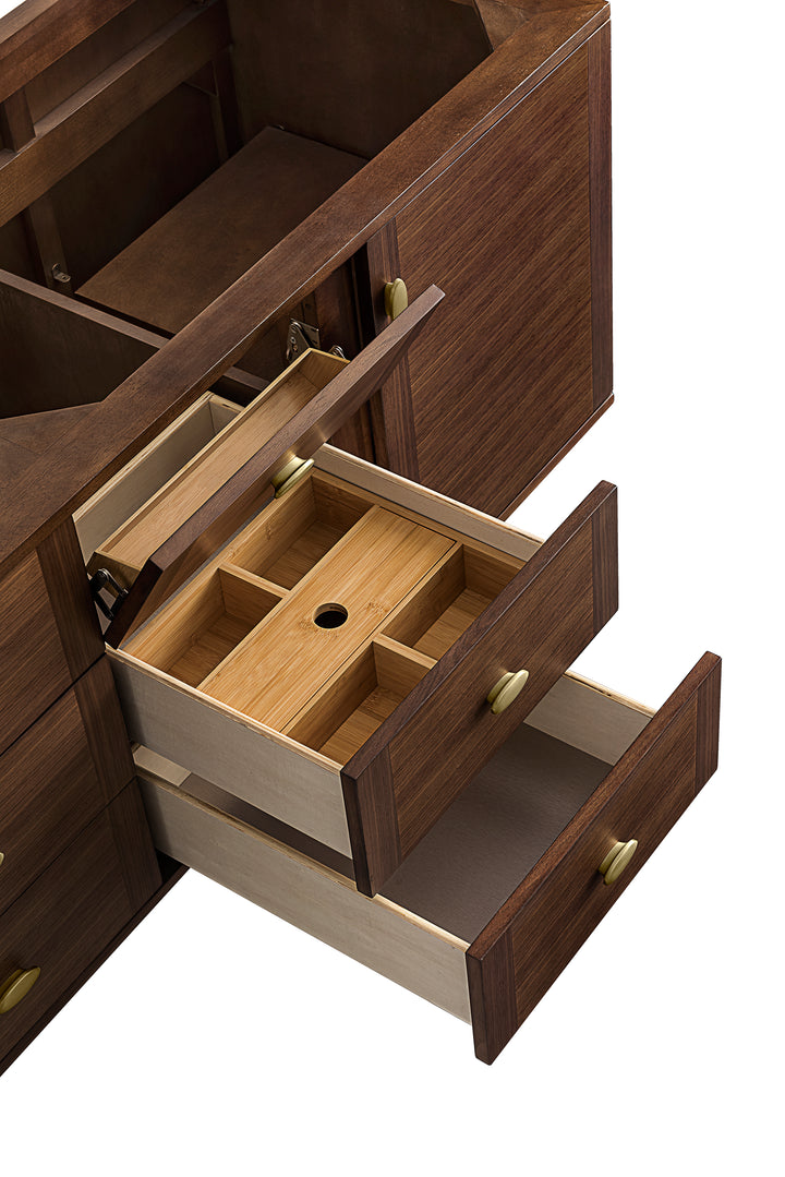 Amberly 72" Double Vanity Cabinet, Mid-Century Walnut