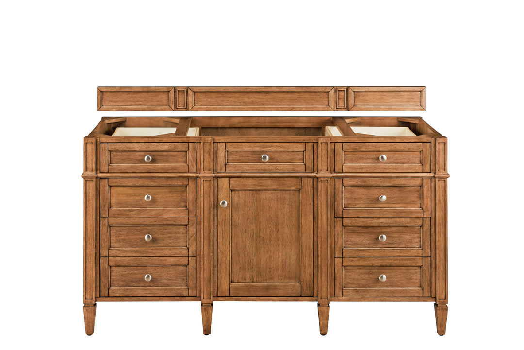 Brittany 60" Single Vanity Cabinet, Saddle Brown