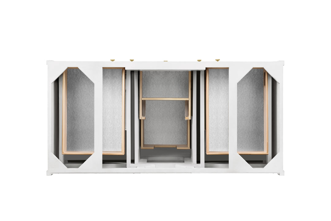 Chicago 48" Single Vanity, Glossy White, w/ 3 CM Victorian Silver Silestone® Top