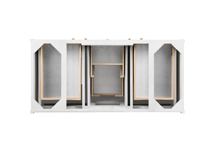 Chicago 48" Single Vanity, Glossy White, w/ 3 CM Victorian Silver Silestone® Top