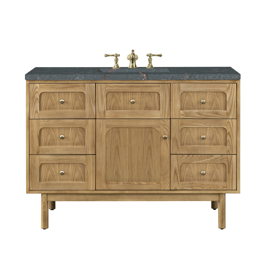 Laurent 48" Single Vanity, Light Natural Oak w/ 3 CM Parisien Bleu Top