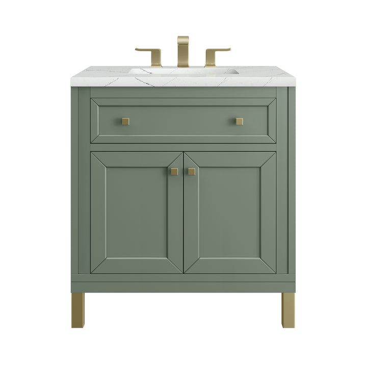 Chicago 30" Single Vanity, Smokey Celadon, w/ 3 CM Ethereal Noctis Silestone® Top