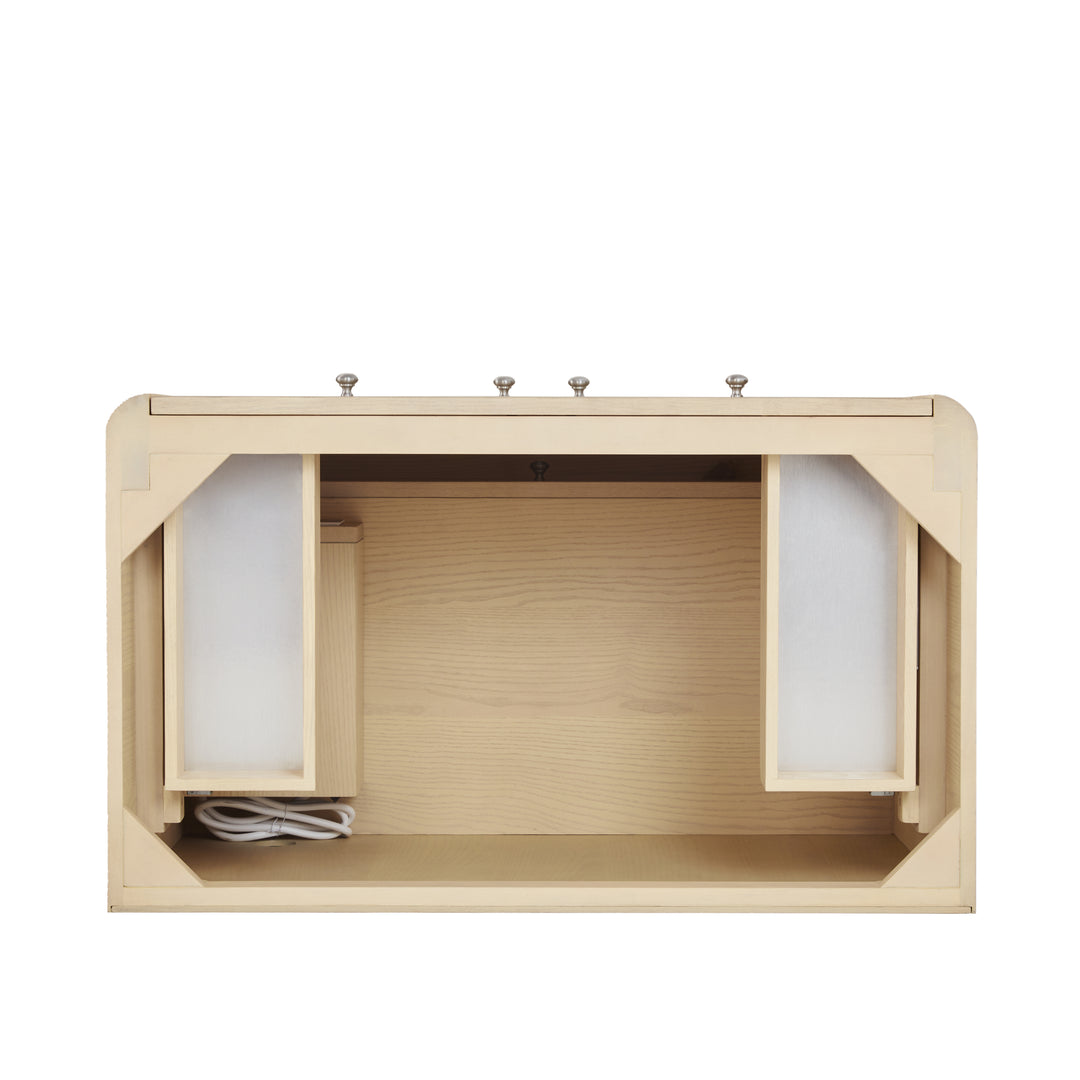 Gracyn 36" Single Vanity, Coastal Driftwood, w/ 3 CM Victorian Silver Quartz Widespread Top