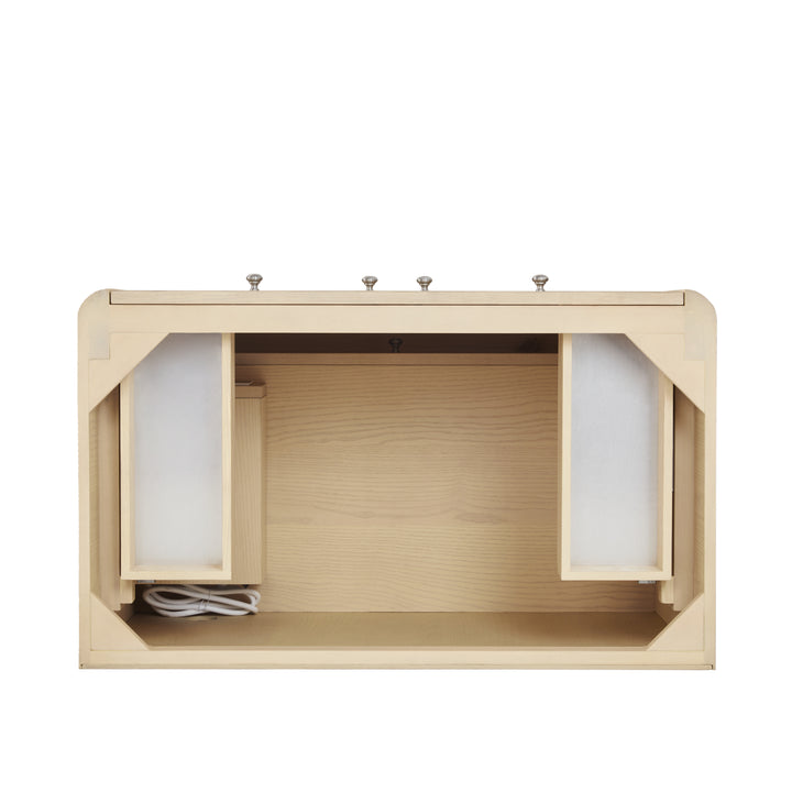 Gracyn 36" Single Vanity, Coastal Driftwood, w/ 3 CM Victorian Silver Quartz Widespread Top