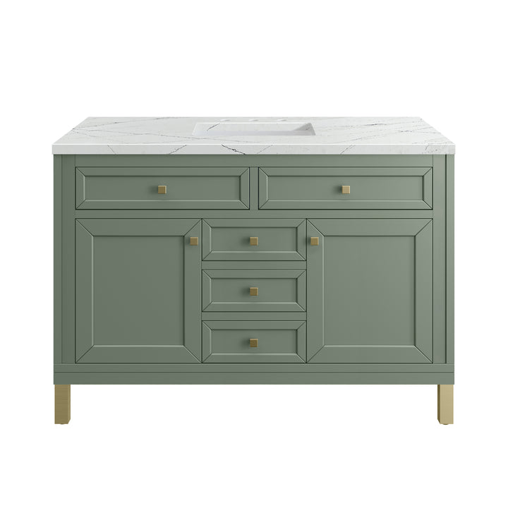 Chicago 48" Single Vanity, Smokey Celadon, w/ 3 CM Ethereal Noctis Silestone® Top