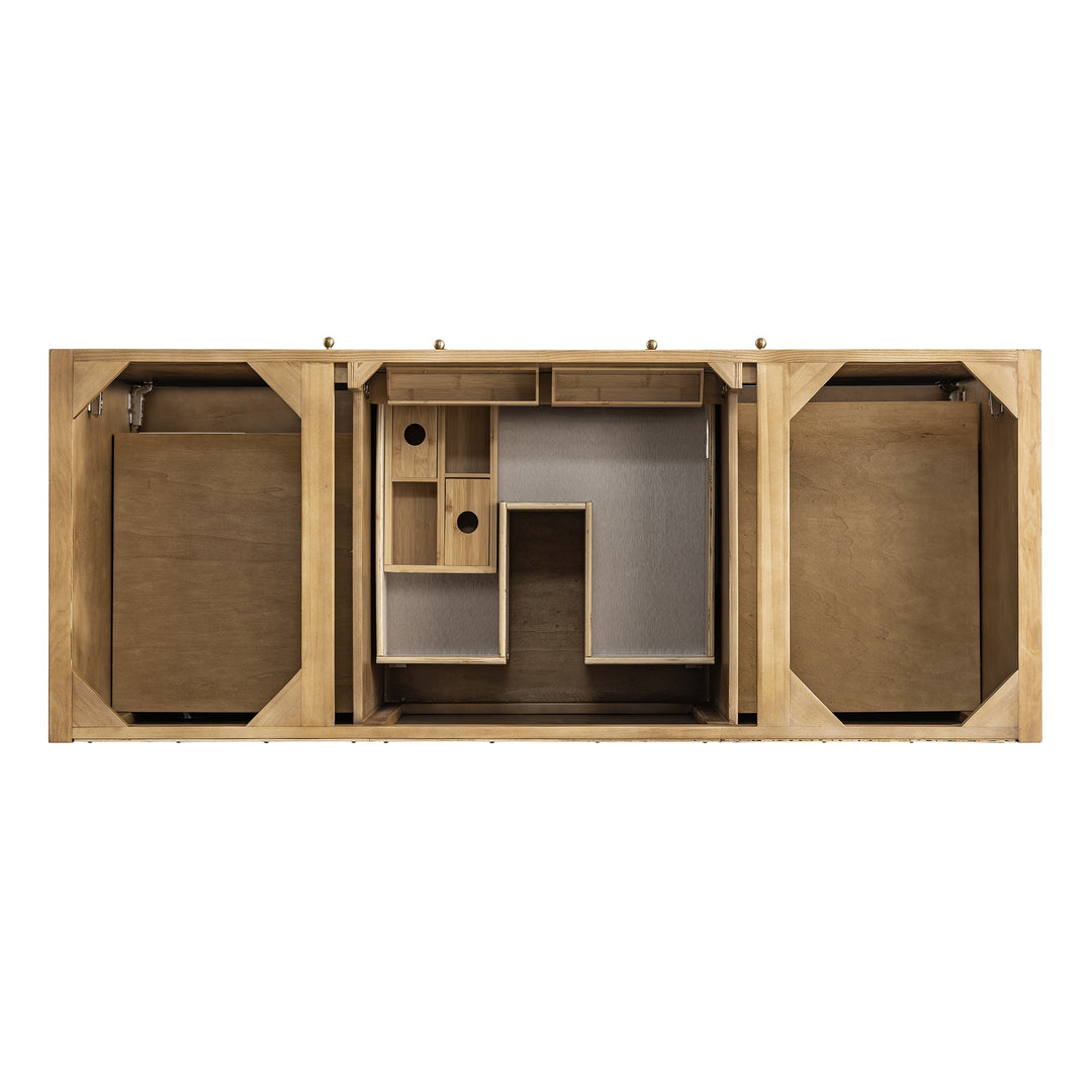 Hudson 60" Single Vanity, Light Natural Oak w/ 3 CM Ethereal Noctis Top