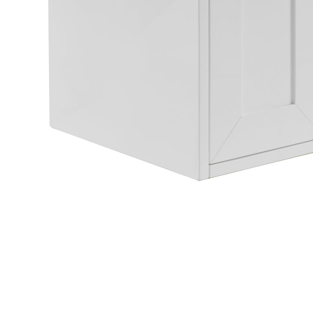 Chianti 20" Single Vanity, Glossy White, Champagne Brass, w/ White Glossy Composite Stone Top