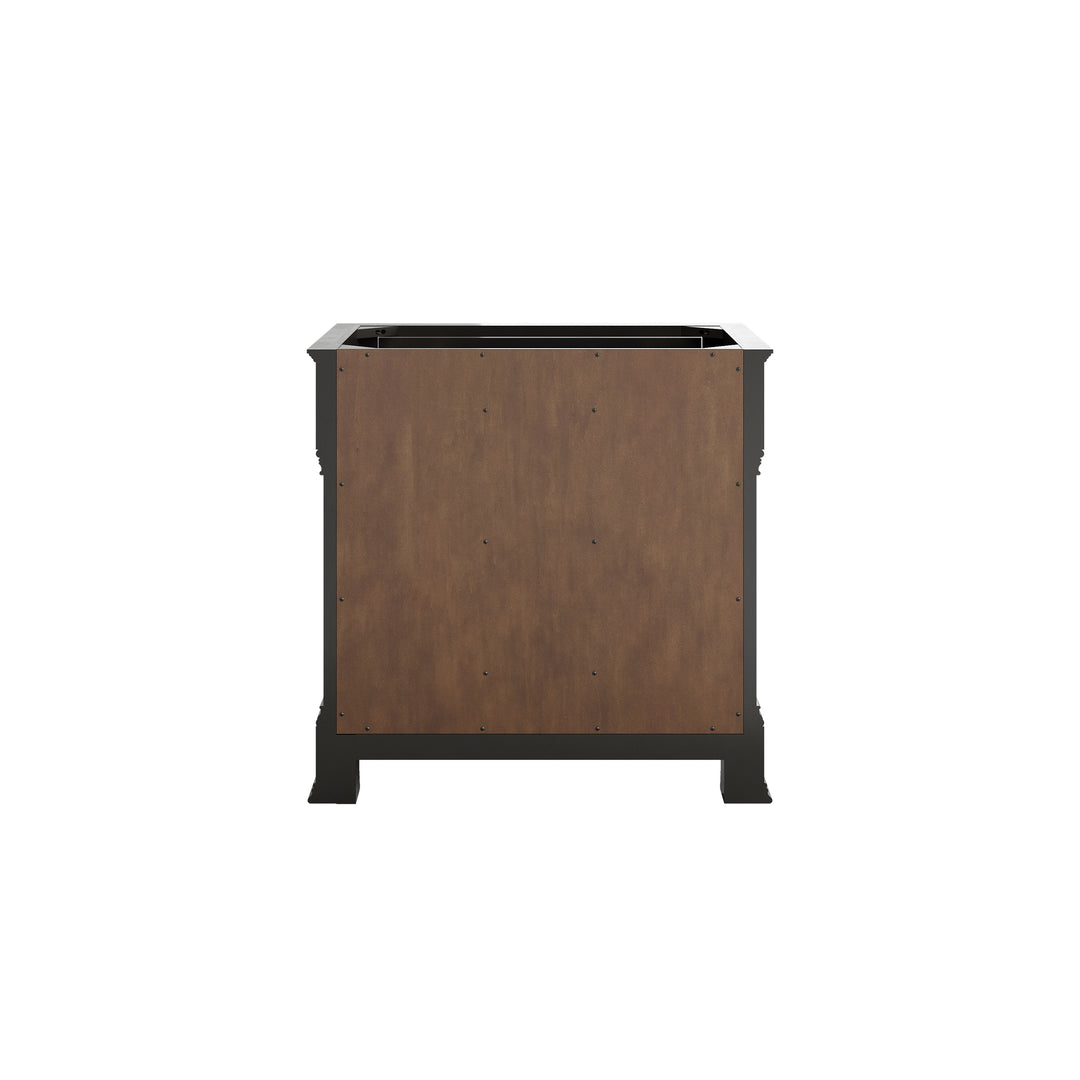 Brookfield 36" Single Vanity, Black Onyx w/ Single Hole 3 CM White Zeus Silestone® Top & Backsplash