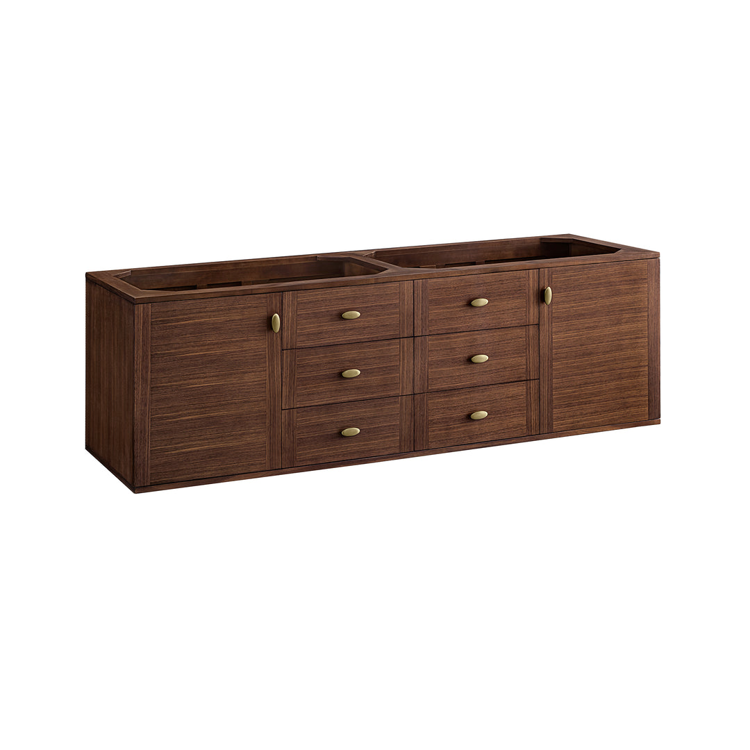 Amberly 72" Double Vanity Cabinet, Mid-Century Walnut