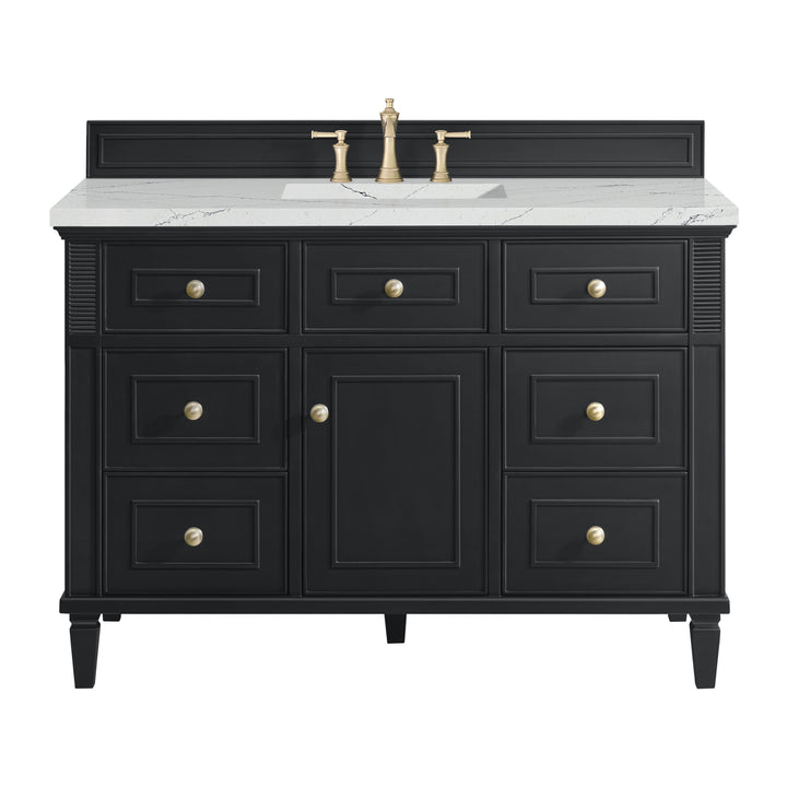 Lorelai 48" Single Vanity, Black Onyx w/ 3 CM Ethereal Noctis Silestone Top w/FreePower Wireless Charger