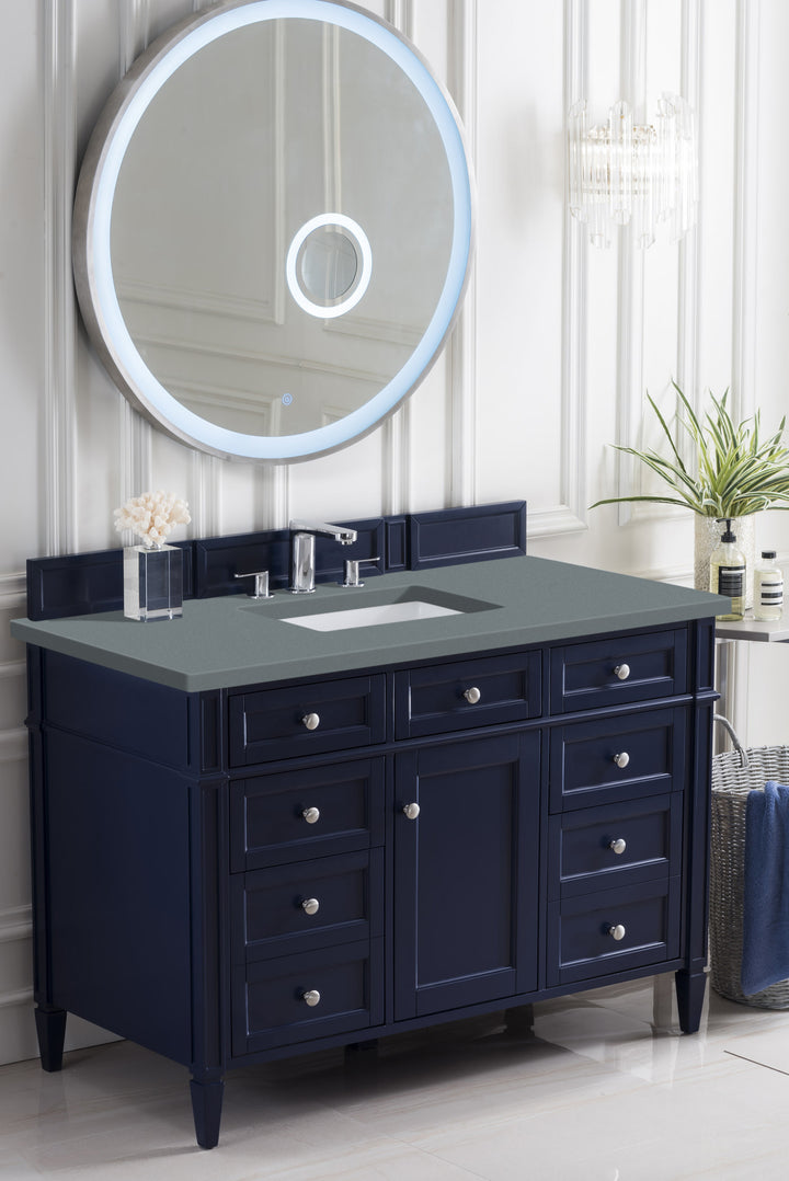 Brittany 48" Single Vanity, Victory Blue w/ 3 CM Cala Blue Silestone Top