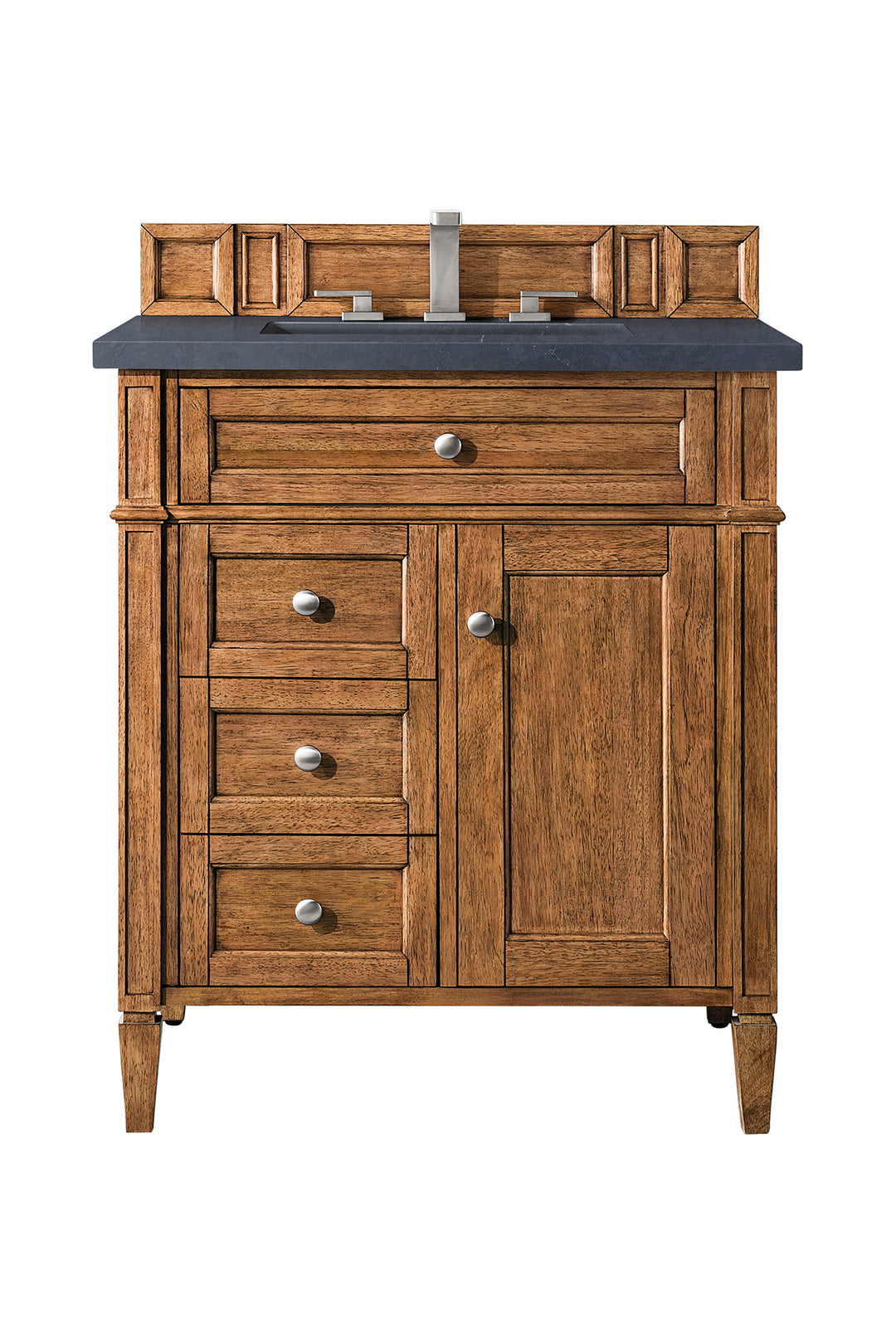 Brittany 30" Single Vanity, Saddle Brown, w/ 3 CM Charcoal Soapstone Silestone Top