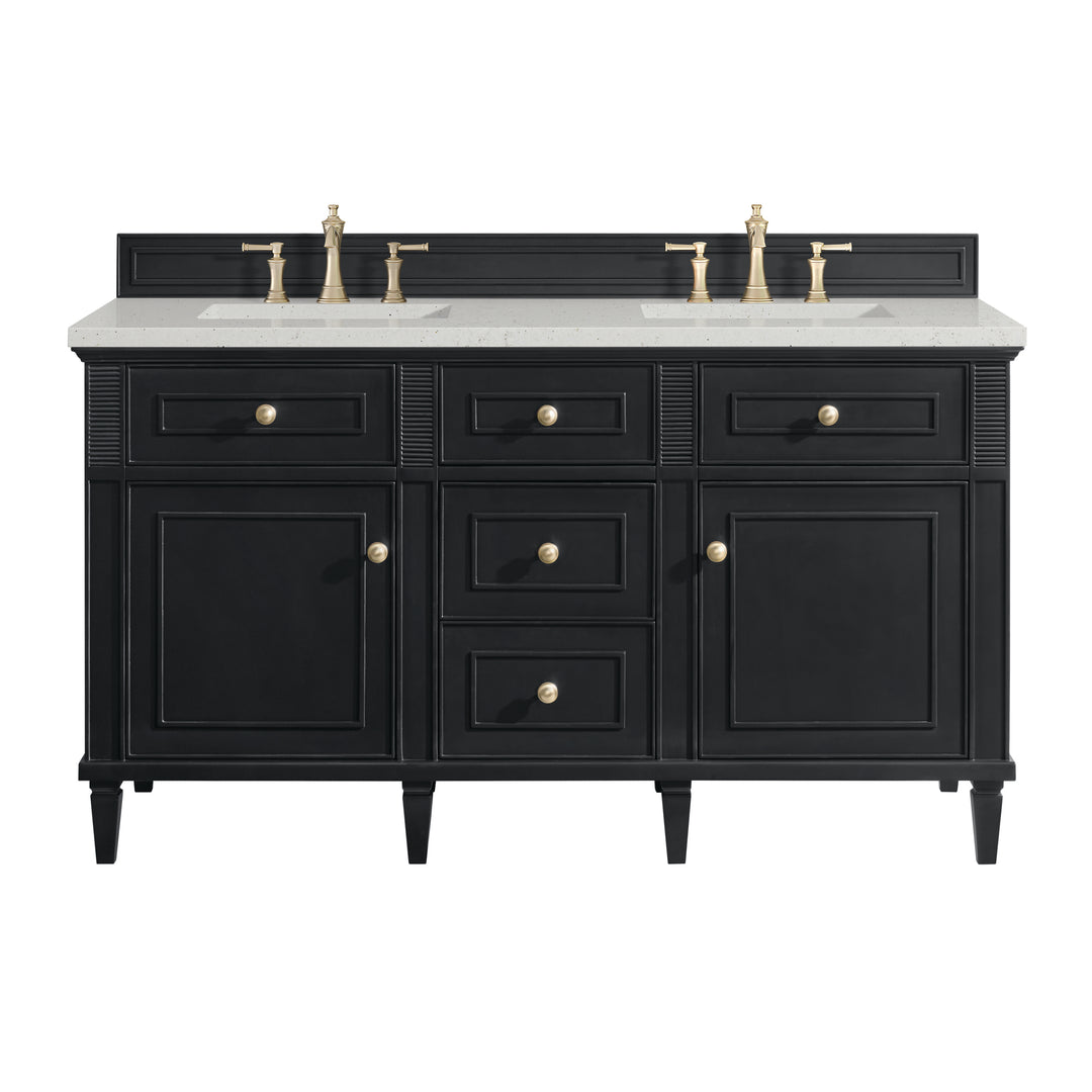 Lorelai 60" Double Vanity, Black Onyx w/ 3 CM Lime Delight Silestone Top