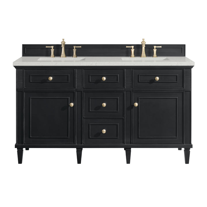 Lorelai 60" Double Vanity, Black Onyx w/ 3 CM Lime Delight Silestone Top