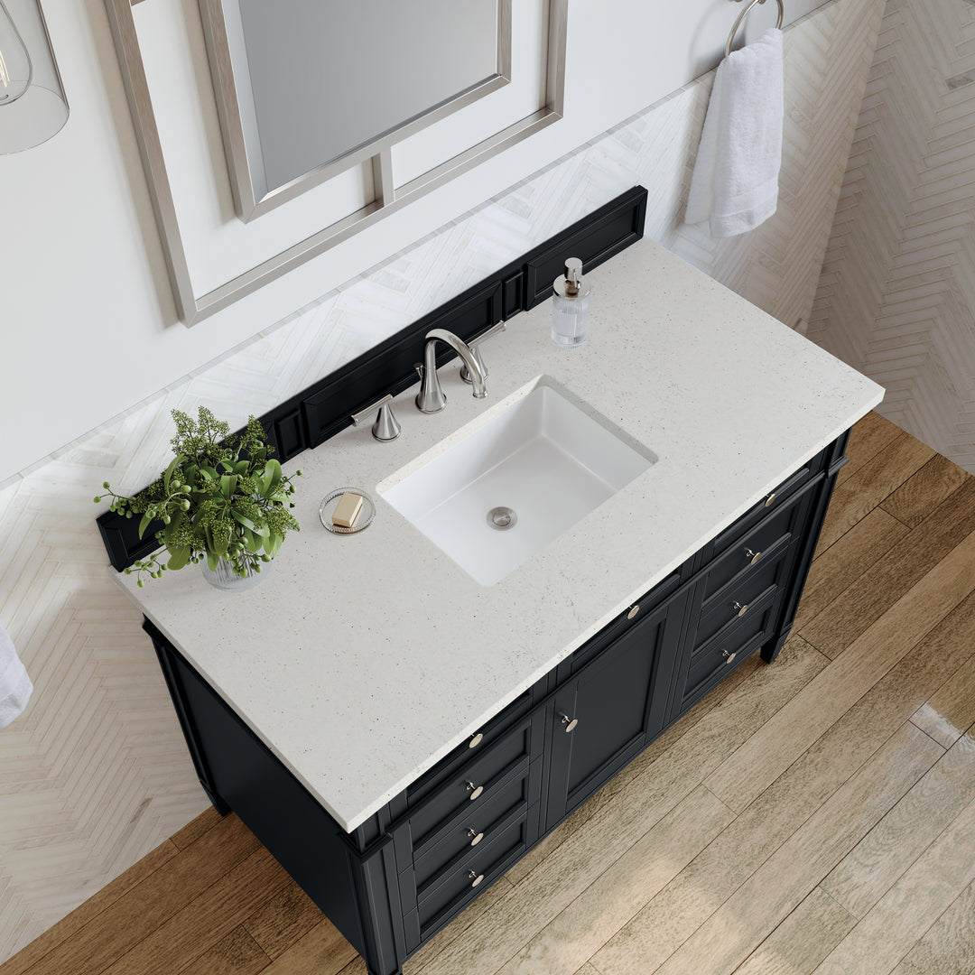 Brittany 48" Single Vanity, Black Onyx w/ 3 CM Lime Delight Silestone Top