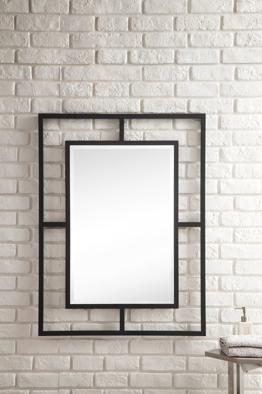Boston 30" Rectangular Mirror, Matte Black