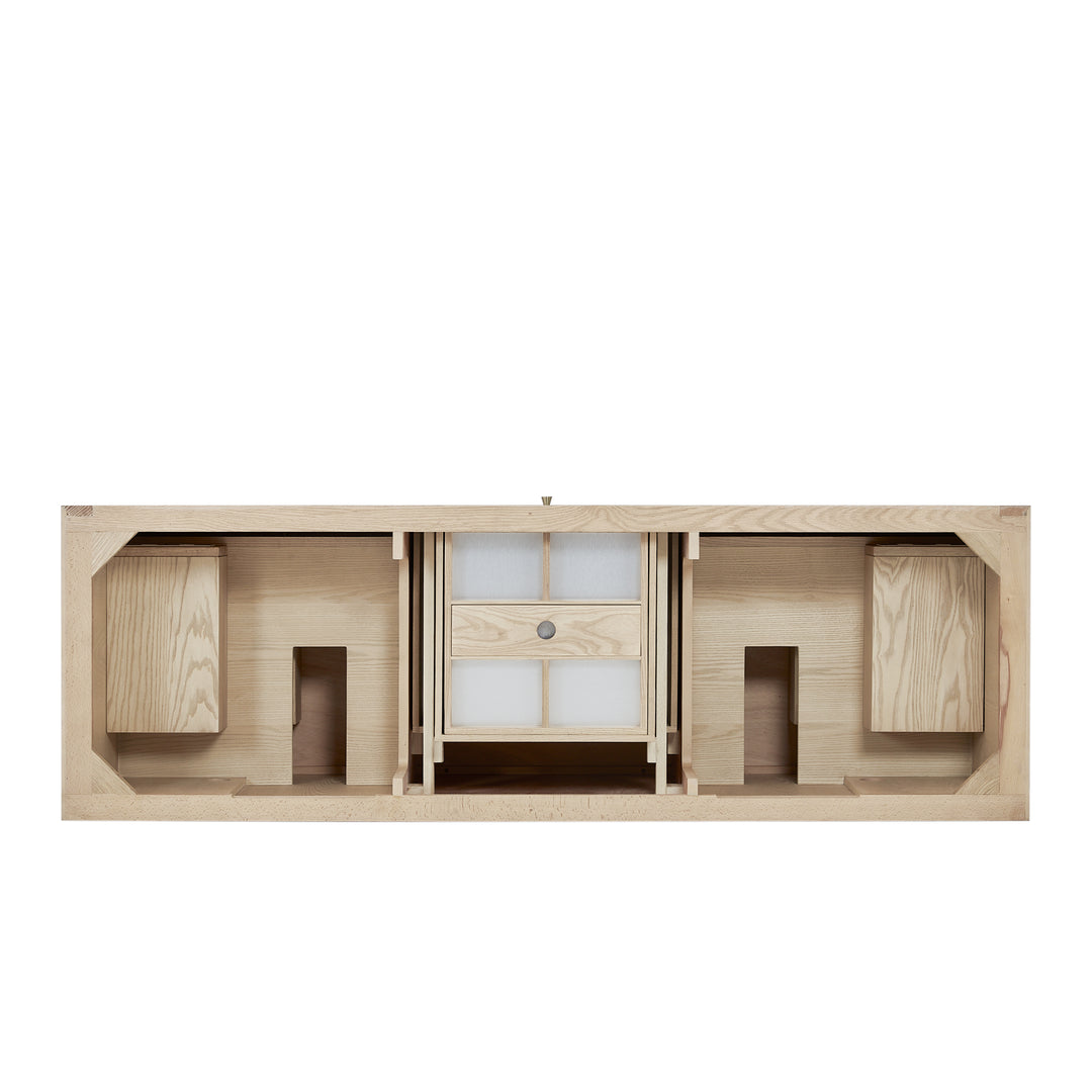 Marigot 72" Double Vanity, Sunwashed Oak w/ 3 CM Parisien Bleu Silestone Top