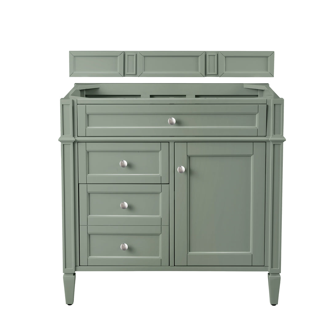 Brittany 36" Single Vanity Cabinet, Smokey Celadon